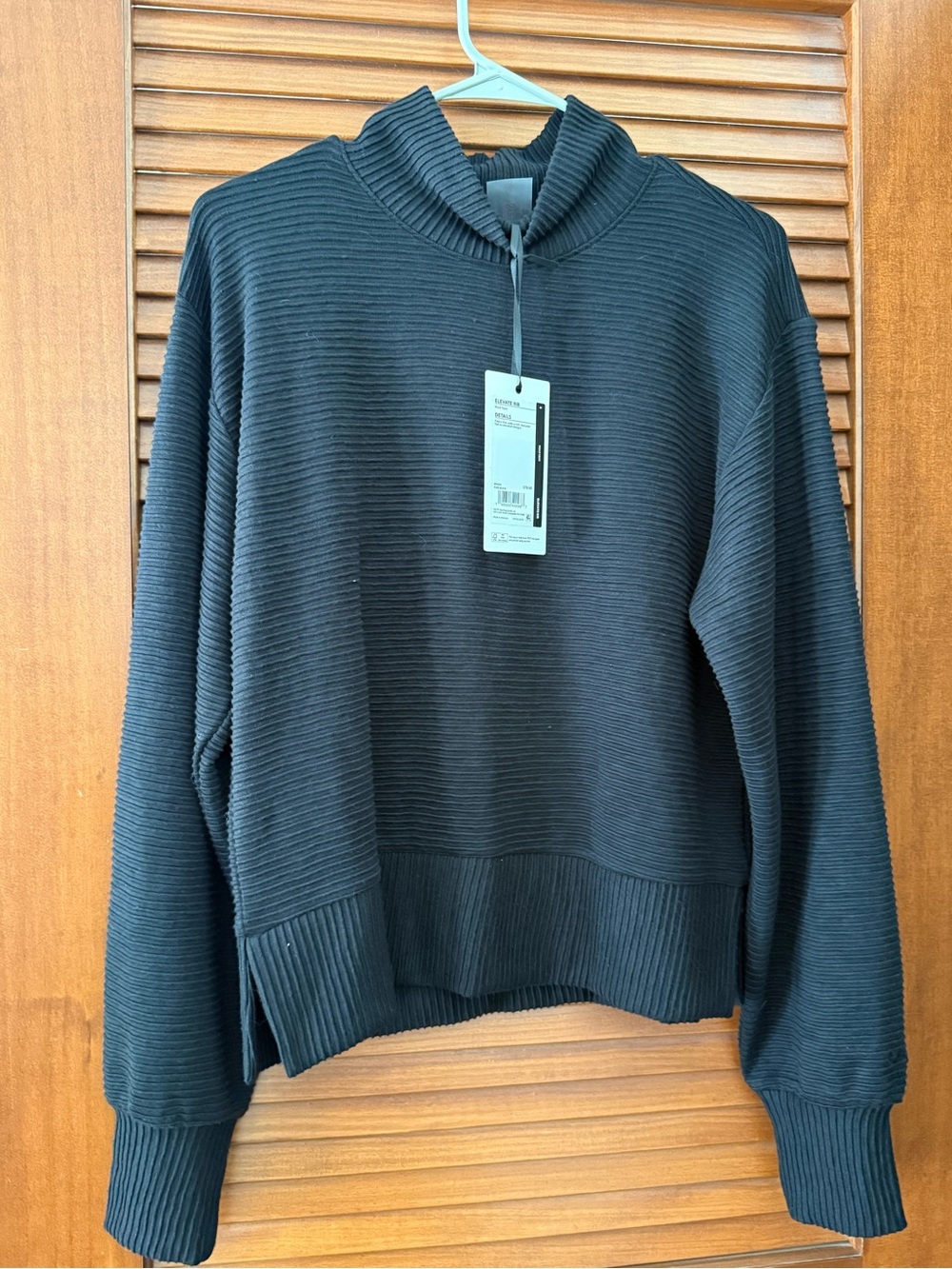 CALIA Elevate Ribbed Mock Neck Sweatshirt NWT